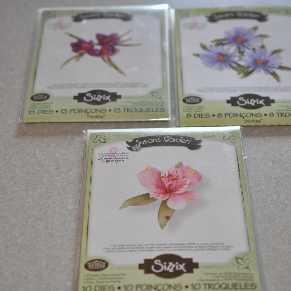 Sizzix Susans Gardens flower dies 3 sets